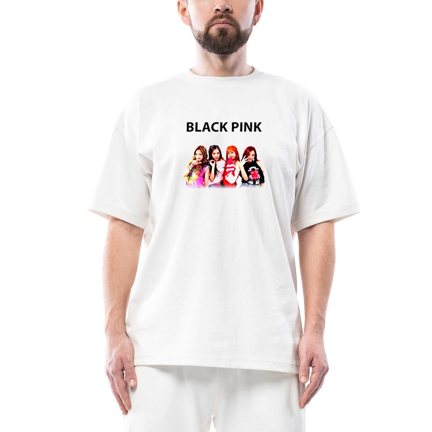 Blackpink Black Oversize Beyaz Tişört