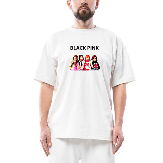 Blackpink Black Oversize Beyaz Tişört