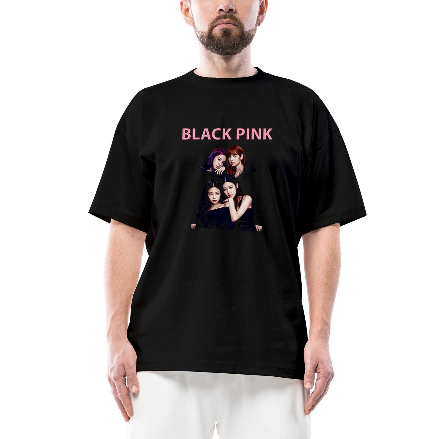 Blackpink Siluet Oversize Siyah Tişört