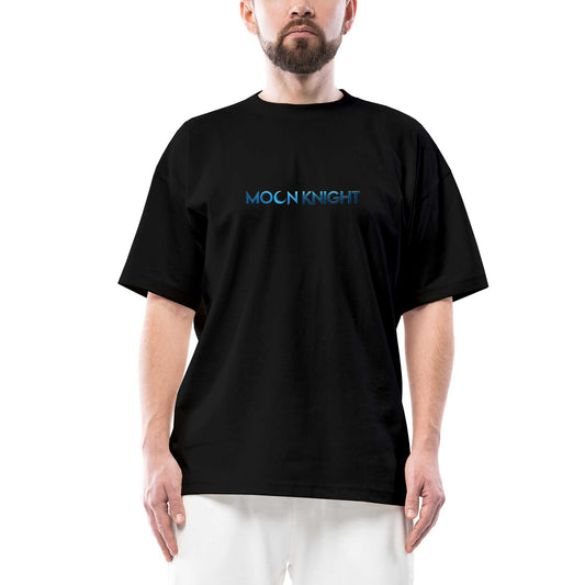 Moon Knight Text Oversize Siyah Tişört