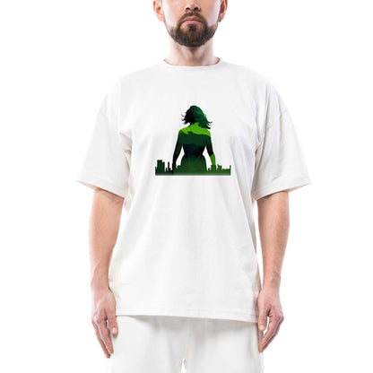 She Hulk City Oversize Beyaz Tişört