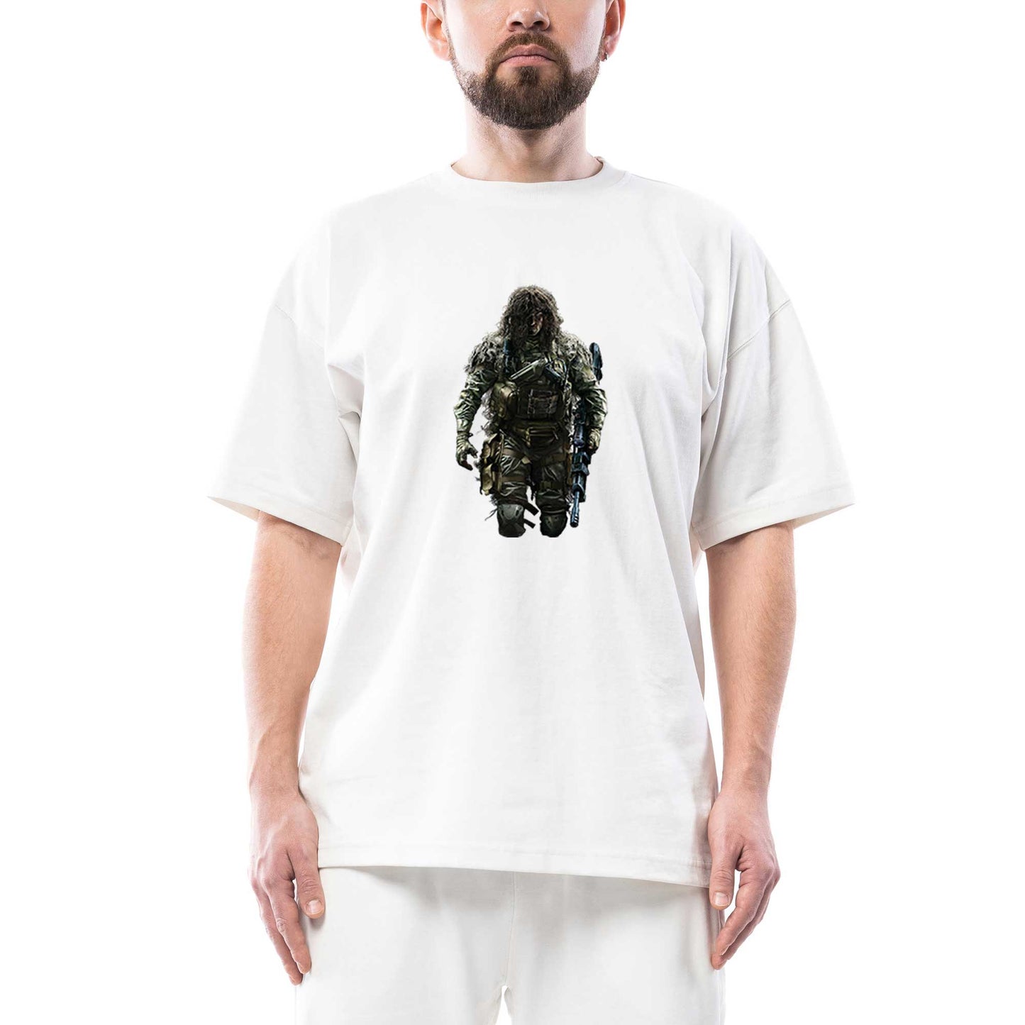 Call Of Duty Big Fighter Oversize Beyaz Tişört