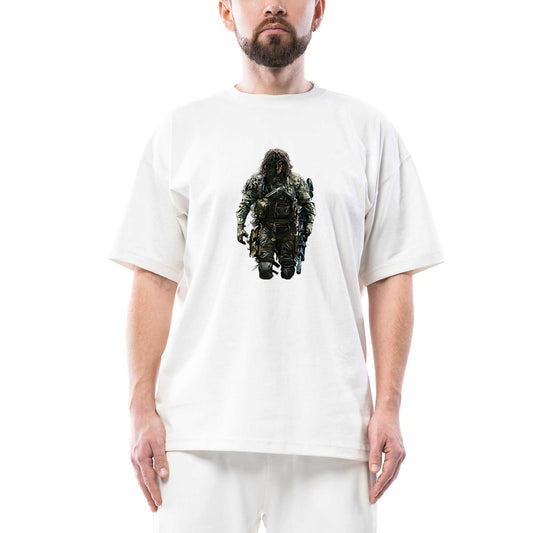 Call Of Duty Big Fighter Oversize Beyaz Tişört