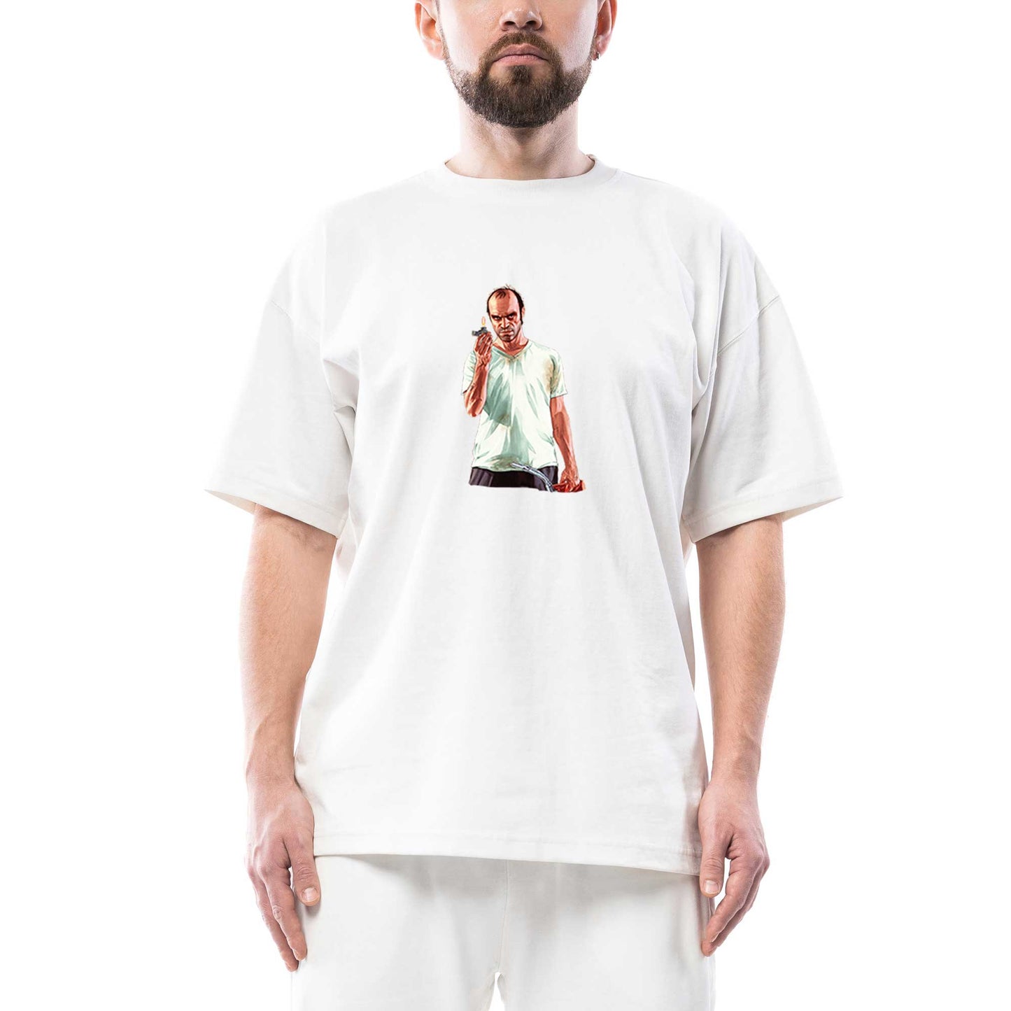GTA Conspirator Oversize Beyaz Tişört