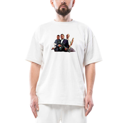 GTA Assassin Business Mans Oversize Beyaz Tişört