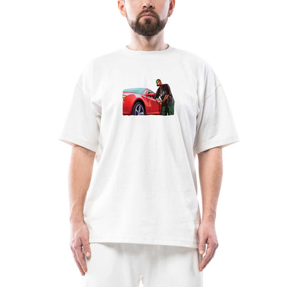 GTA Car Thief Man Oversize Beyaz Tişört