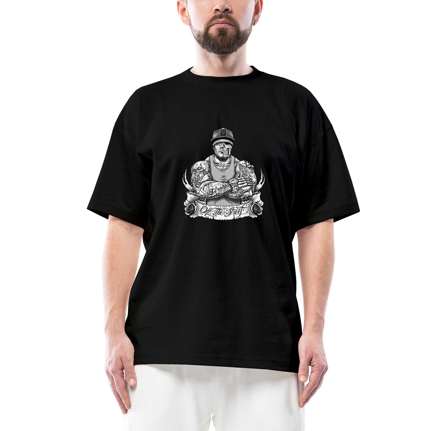 GTA All The Street Tattooed Man Oversize Siyah Tişört