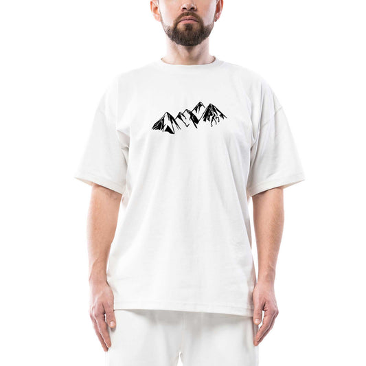 Black Mountains Oversize Beyaz Tişört