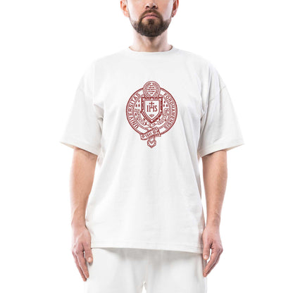 Fordham University Logo Oversize Beyaz Tişört
