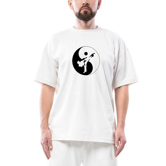 Karate Symmetry Martial Arts Oversize Beyaz Tişört