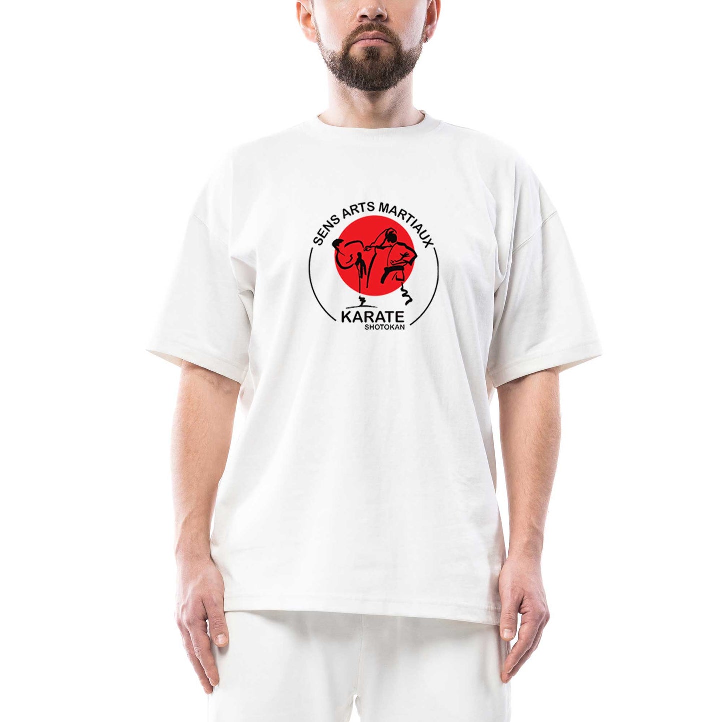 Karete Shotokan Red Circle Oversize Beyaz Tişört