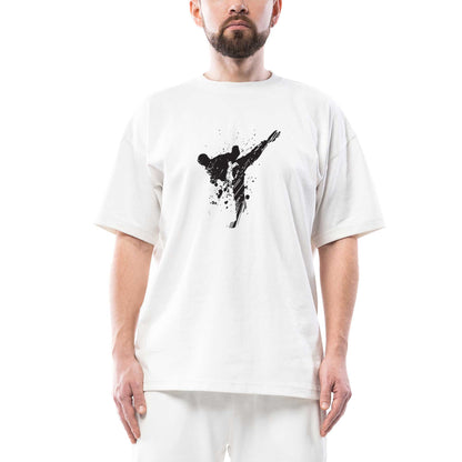 World Karete Fighter Oversize Beyaz Tişört