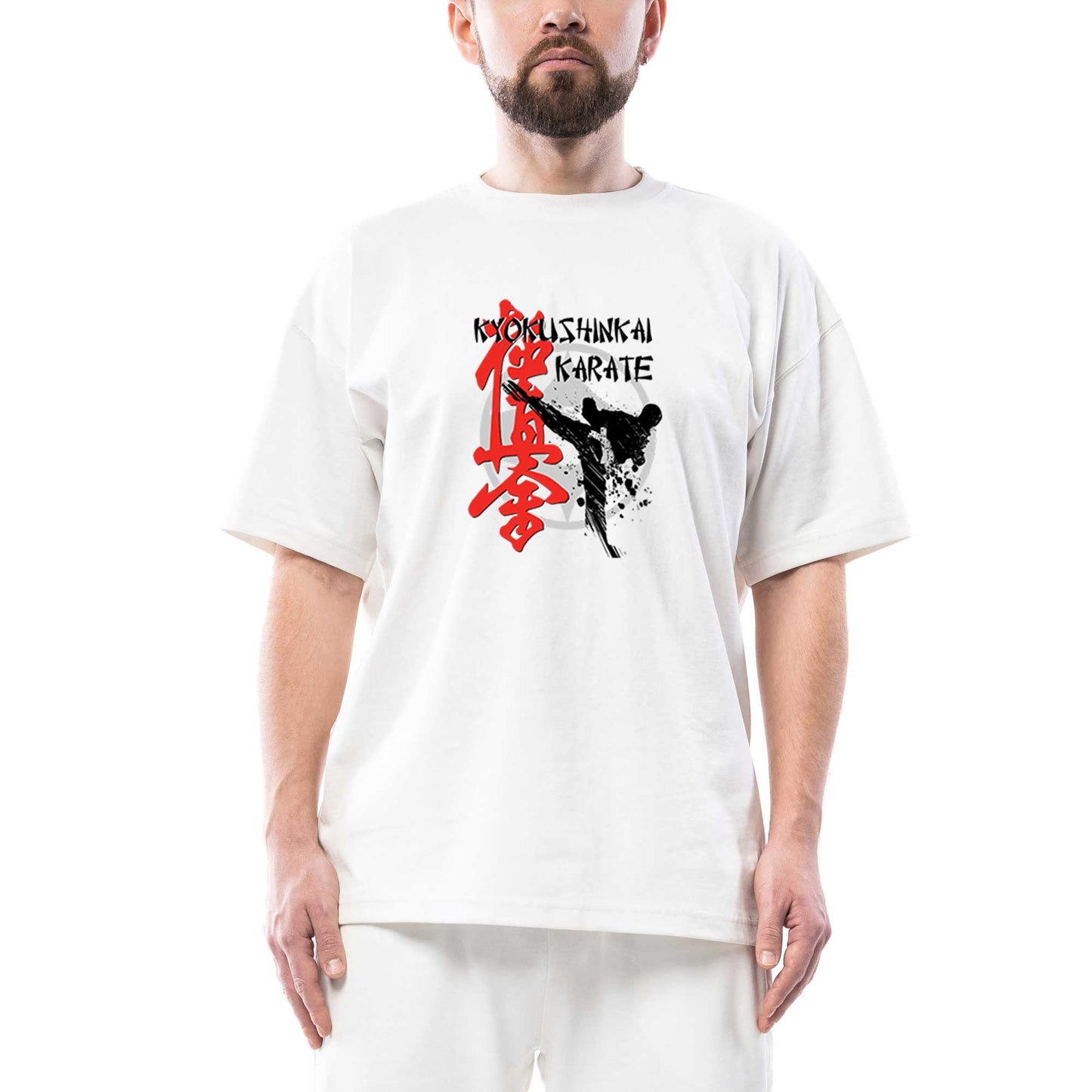 Makhachkala Sport Logo Oversize Beyaz Tişört