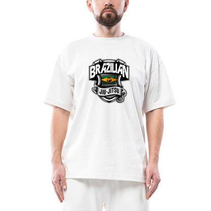 Brezilya Jiujitsusu Oversize Beyaz Tişört