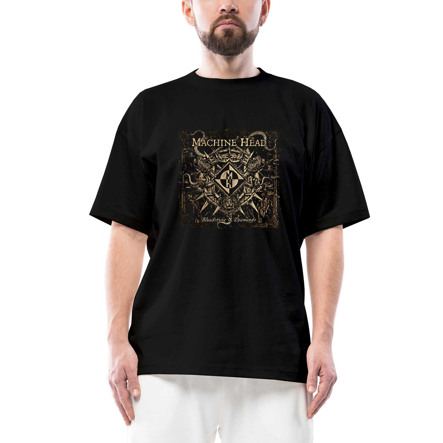 Machine Head Bloodstone Diamonds Oversize Siyah Tişört