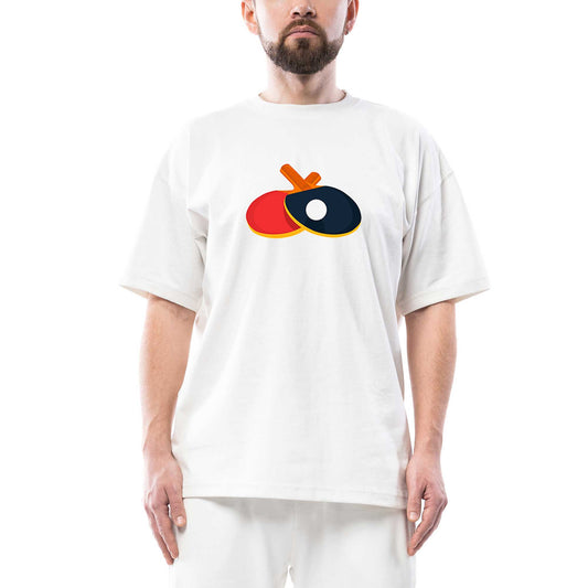 Ping Pong Color Oversize Beyaz Tişört