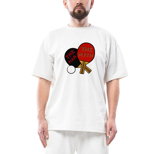Ping Pong The Man The Myth Oversize Beyaz Tişört
