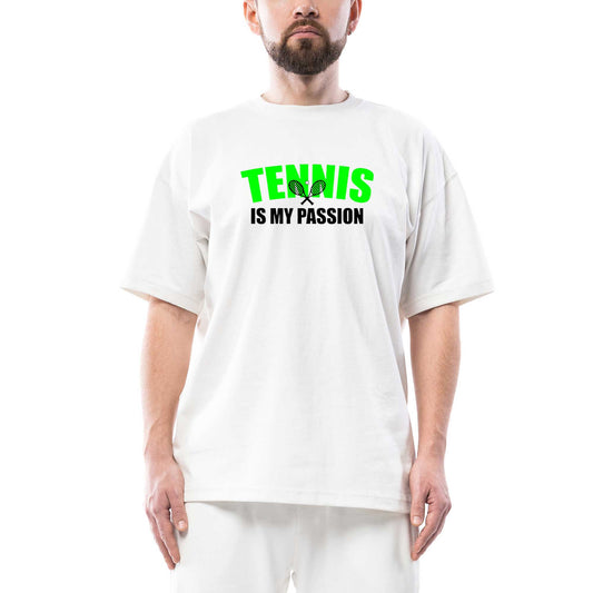 Tennis is My Passion Oversize Beyaz Tişört