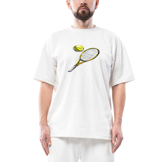 Tennis Rackets Classic Oversize Beyaz Tişört