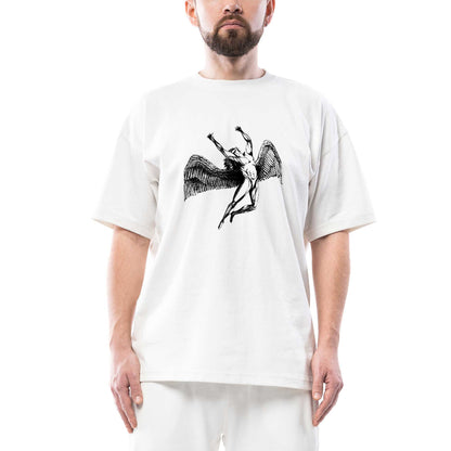 Led Zeppelin Icarus Angel Oversize Beyaz Tişört