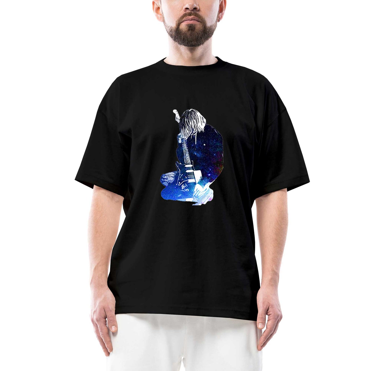 Nirvana Kurt Cobain Galaksi Oversize Siyah Tişört