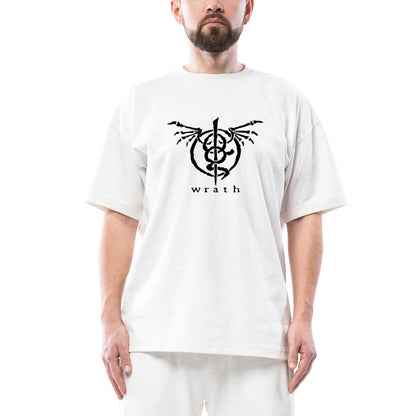 Lamb of God Wrath Logo Oversize Beyaz Tişört