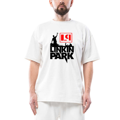 Linkin Park Afiş Oversize Beyaz Tişört