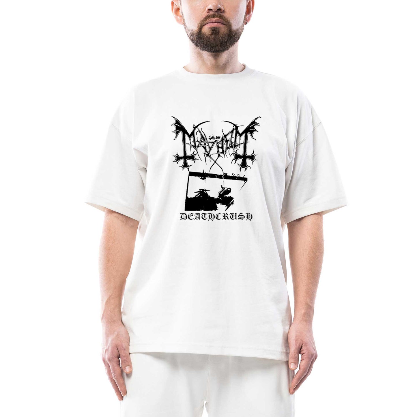Mayhem Deathcrush Oversize Beyaz Tişört