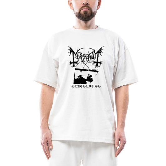 Mayhem Deathcrush Oversize Beyaz Tişört