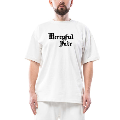 Mercyful Fate Logo Text Oversize Beyaz Tişört