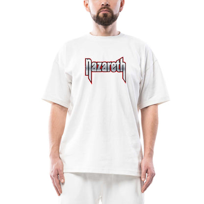 Nazareth Logo Red Oversize Beyaz Tişört