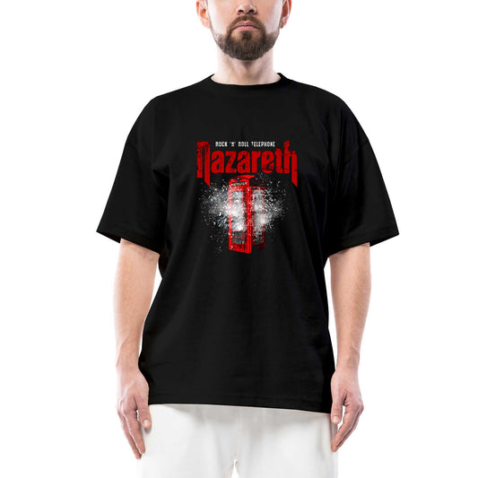 Nazareth Rock 'N' Roll Telephone Oversize Siyah Tişört