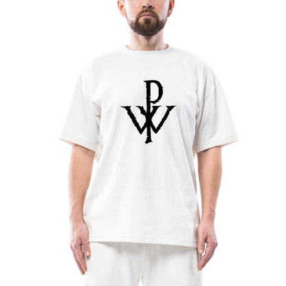 Powerwolf Logo Design Oversize Beyaz Tişört