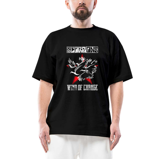 Scorpions Wind Of Change Oversize Siyah Tişört