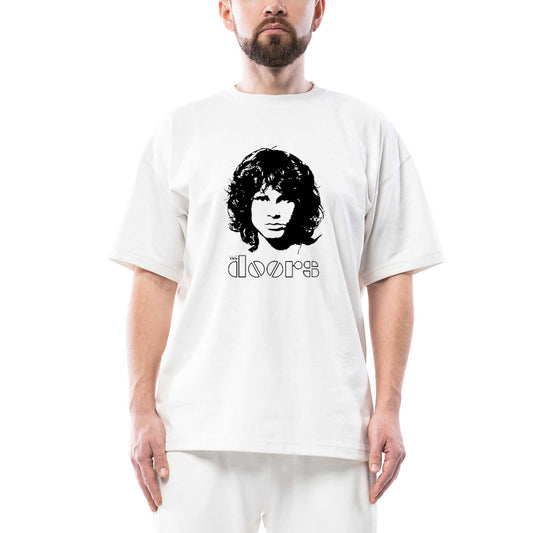 The Doors Jim Morrison Silhouette Oversize Beyaz Tişört