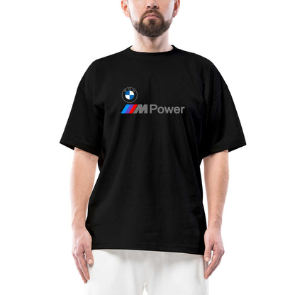 BMW Logo M Power Yazı Oversize Siyah Tişört