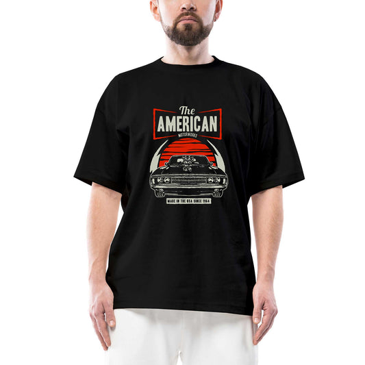 Amerikan Muscle Car Oversize Siyah Tişört