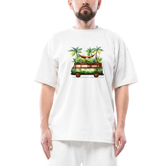 Volkswagen Jungle Van Oversize Beyaz Tişört