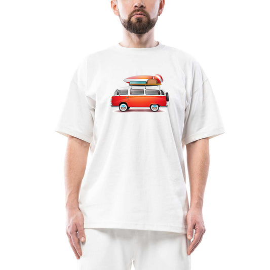 Volkswagen Karavan Holiday Oversize Beyaz Tişört