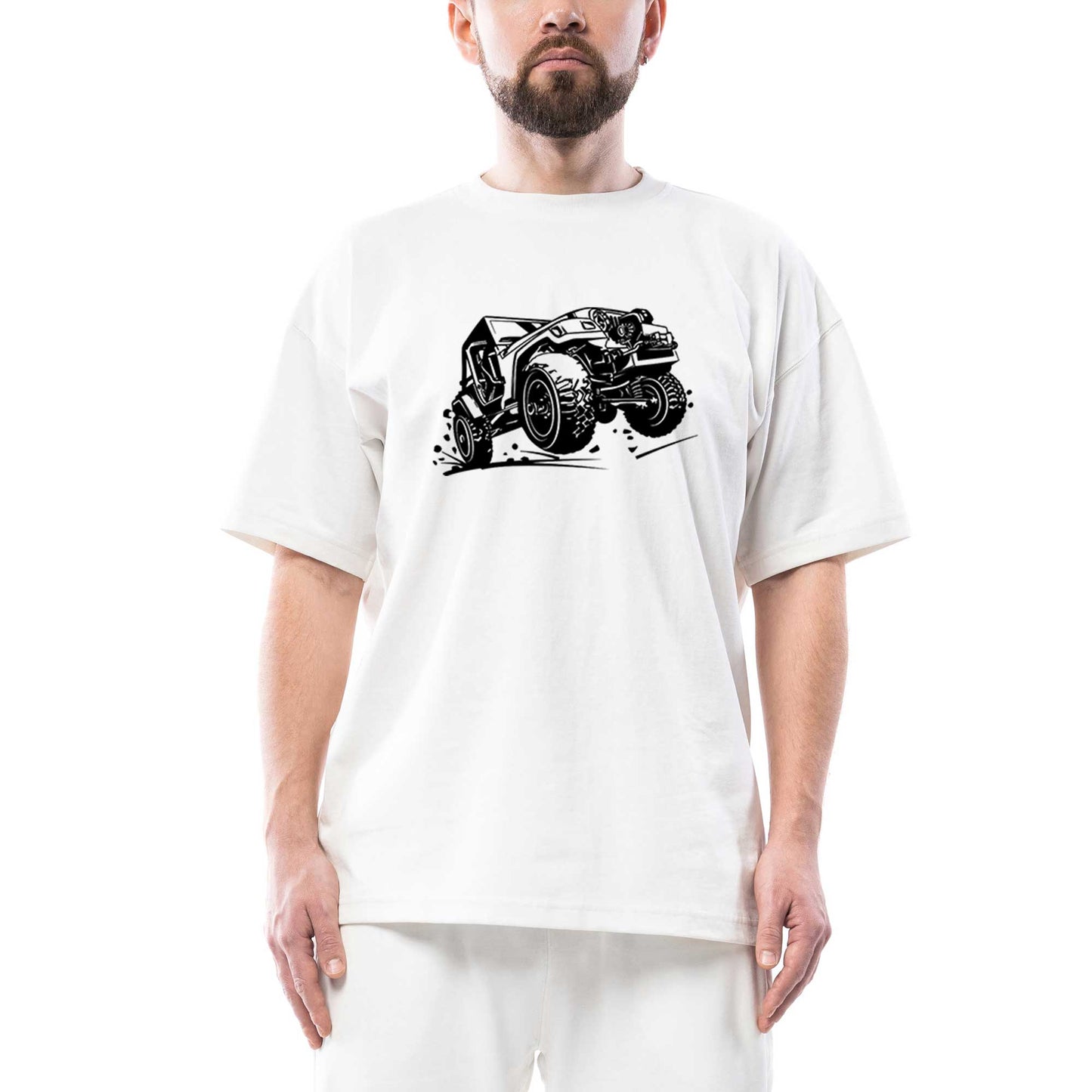 Jeep Off Road Oversize Beyaz Tişört