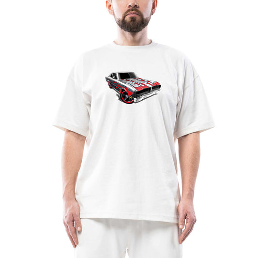 Dodge Charger Oversize Beyaz Tişört