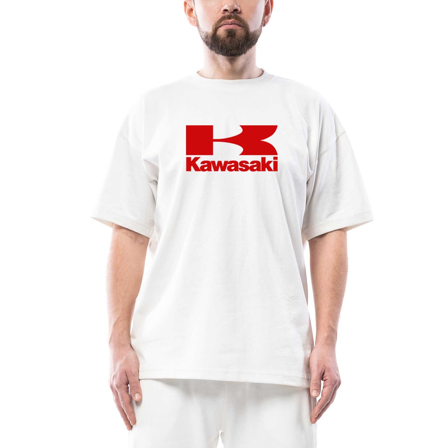 Kawasaki Red Logo Oversize Beyaz Tişört