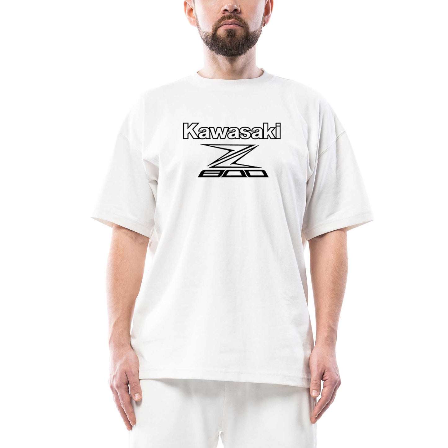 Kawasaki Z800 Text Oversize Beyaz Tişört