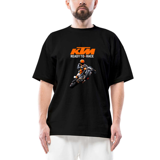 KTM Ready To Race Moto Oversize Siyah Tişört