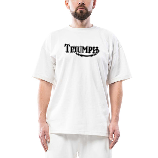 Triumph Motorcycles Logo Oversize Beyaz Tişört