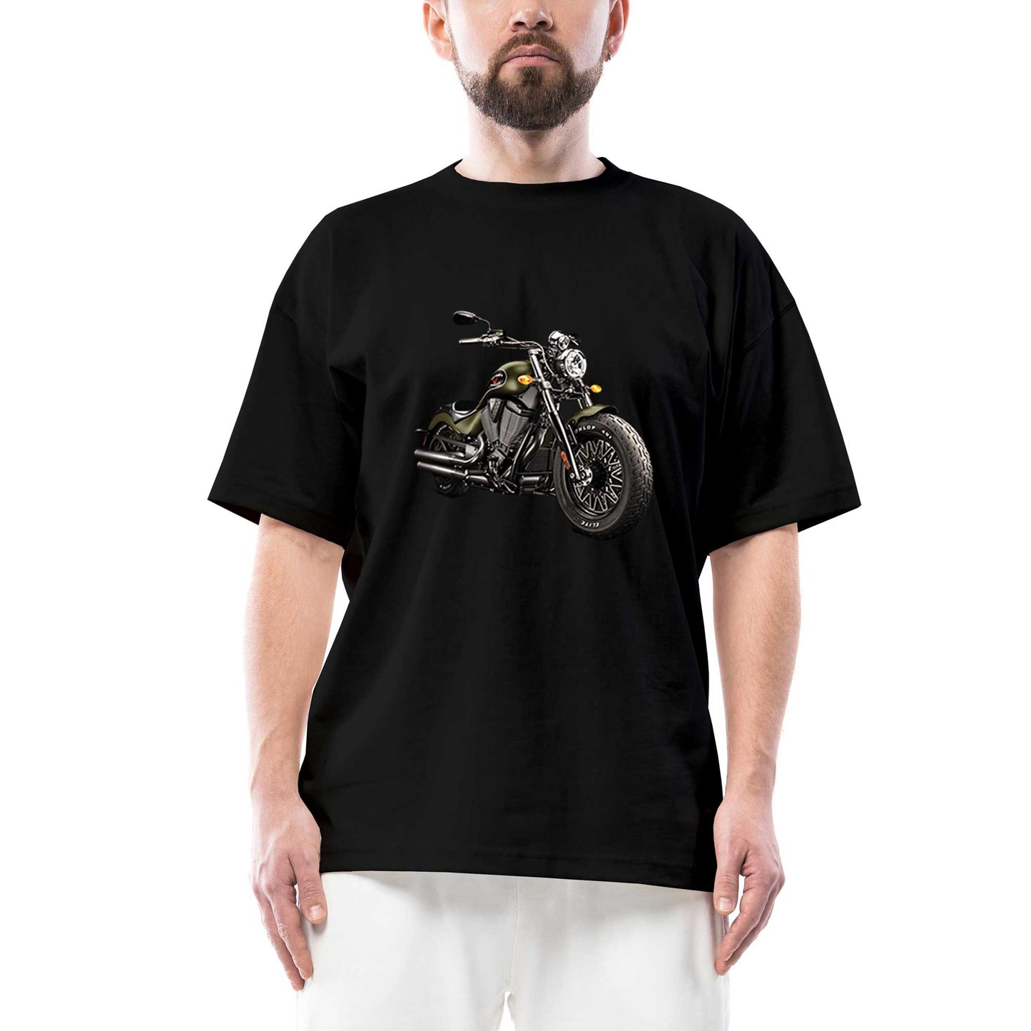 Kruvazör Motosiklet Oversize Siyah Tişört