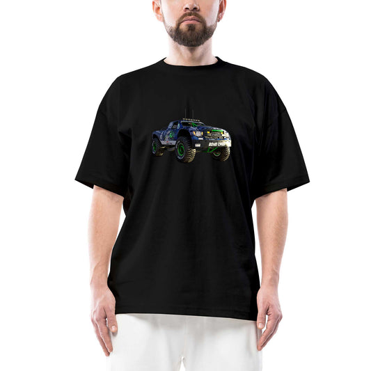 Off Road Yarış Arabası Oversize Siyah Tişört