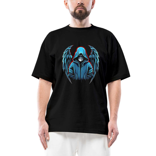 Depressed Angel Oversize Siyah Tişört
