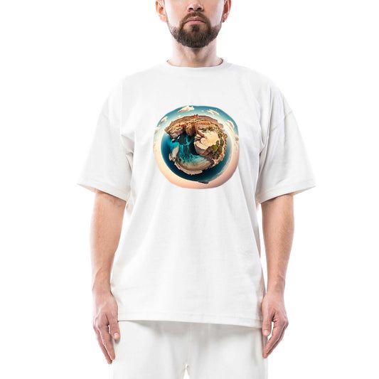 Planet Oversize Beyaz Tişört