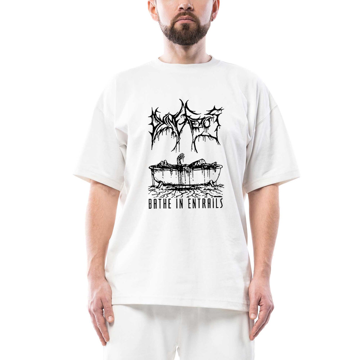Dying Fetus Bathe in Entrails Oversize Beyaz Tişört